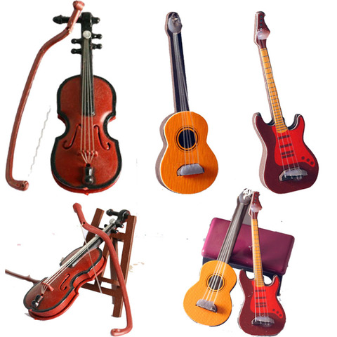 1/12 Dollhouse Mini Musical Instrument Model Classical Guitar Violin For Ob11 1/6 Blyth Barbies Doll  Accessories Scene Model ► Photo 1/6