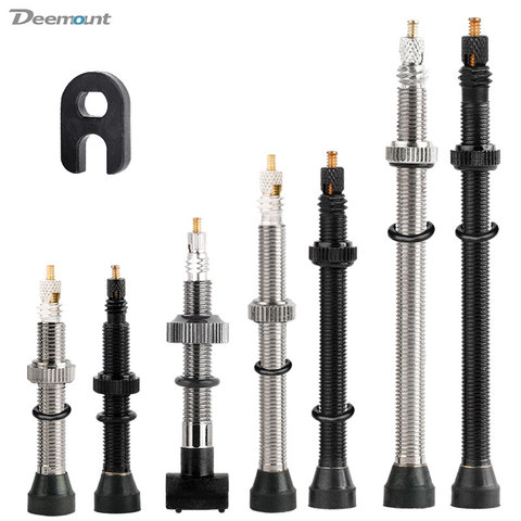 Deemount 40/60/80mm 2PCS Bicycle Tubeless Tire Presta Valve Brass Core Brass Stem W/ Alloy & Tool ► Photo 1/6