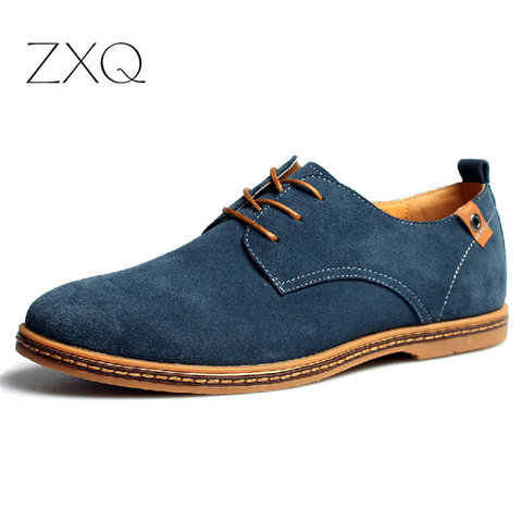 2022 fashion men casual shoes new spring men flats lace up male suede oxfords men leather shoes zapatillas hombre size 38-48 ► Photo 1/6