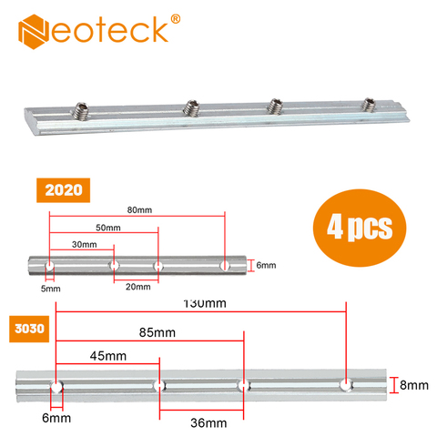 Neoteck 4 Pcs 2022 3030 180 Degree Aluminium Extrusion Profile  Straight Joint Inside Connector ► Photo 1/6