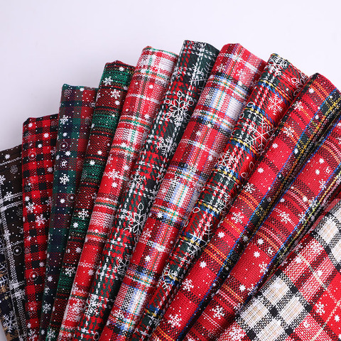 Christmas fabric polyester cotton Knitted cloth snowflake printing cashmere plaid fabric for Christmas decoration DIY dress ► Photo 1/5