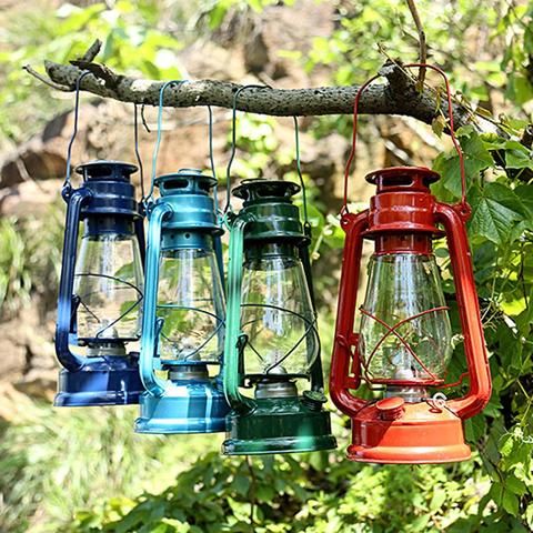 25cm Retro Classic Kerosene Lamp 6 Colors Kerosene Lanterns Portable Lights Portable Lights Adornment For Bar Coffee Shop ► Photo 1/6
