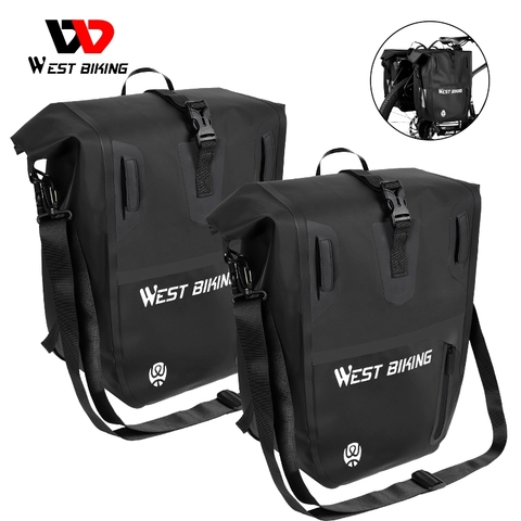 WEST BIKING Bicycle Trunk Bag TPU 100% Waterproof MTB Road Bike Panniers 25L Large Capacity Shoulder Bag Cycling Accessories ► Photo 1/6