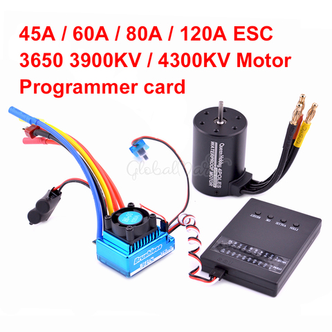 3650 3100kv 3900kv 4300kv Brushless Motor / 45A 60A 80A 120A Brushless ESC Electric Speed Controller for 1:10 1/10 RC Car ► Photo 1/6