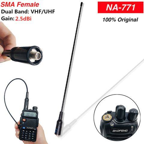 10w Original Baofeng NA-771 Antenna Dual Band VHF UHF High Power Gain Antena for Baofeng BF-888S UV-5R UV-82 Walkie Talkie Radio ► Photo 1/6