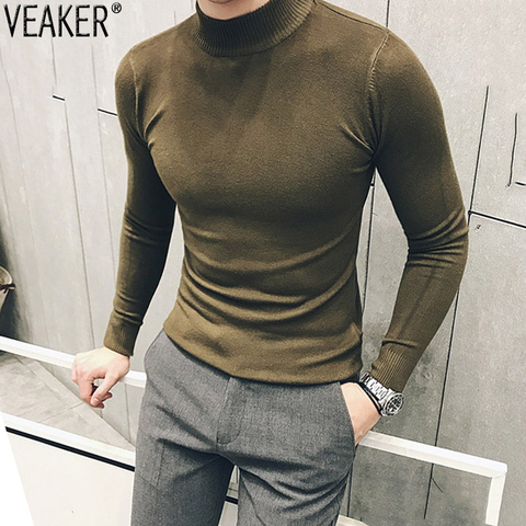 Solid-colour short-sleeve turtleneck sweater