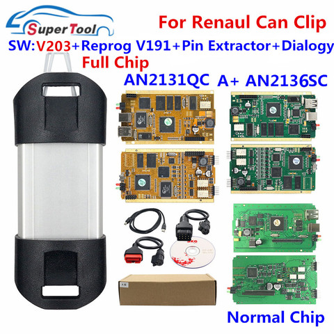 For Renault Can Clip V203+ Reprog V191 Auto Diagnostic Interface CYPESS AN2131QC AN2135SC Full Chip For Can Clip Car 1998-2017 ► Photo 1/6