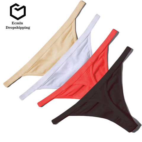 Ecmln Dropshipping Hot Sale Sexy Women Cotton G String Thongs Low