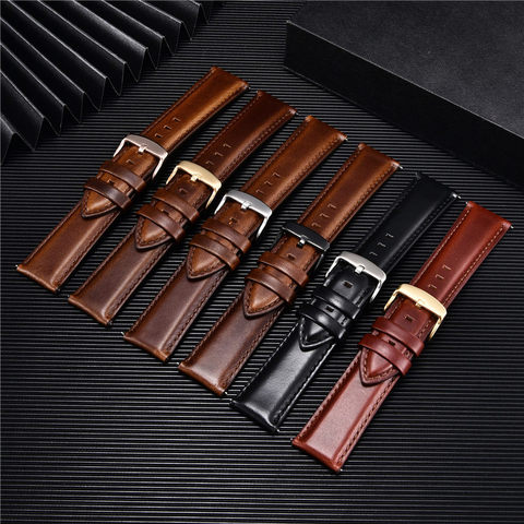 Casual Quick Release Straps Men Women Bracelets Genuine Leather Watchband 18mm 20mm 22mm Business Watch Band Watch Accessories ► Photo 1/1