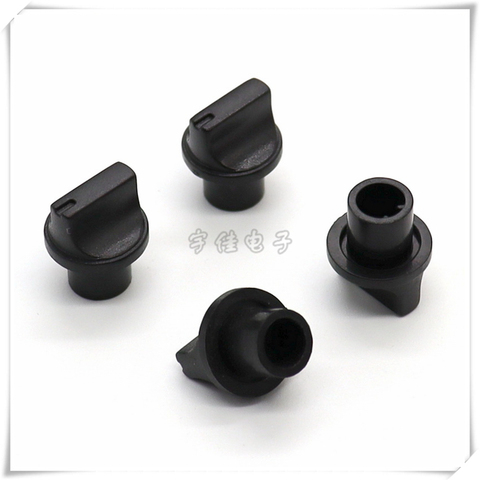 10 Piece Black flat knob cap 13mm*15.8mm potentiometer adjustment knob cap D shaft  / flower shaft inner hole 6mm ► Photo 1/6
