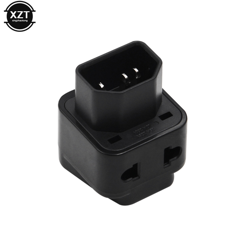 2 in 1 IEC 320 C14 Male to C13 Female Power Adapter PDU/UPS C13 Universal Female AU/US/UK/EU special conversion plug ► Photo 1/6