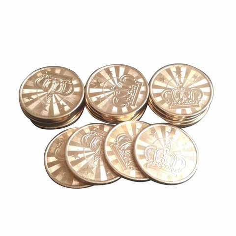 10pcs 25*1.85mm Brass Vending Machine Token Coin Arcade Game Machine Coin Pentagram Crown Token Coins ► Photo 1/6