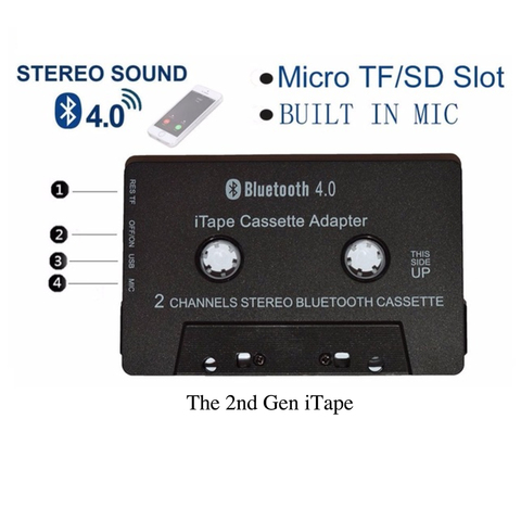 Newest Wireless iTape CSR Bluetooth V4.0+EDR Stereo Audio Cassette Player Receiver Adapter can work while charging  for Car Deck ► Photo 1/6