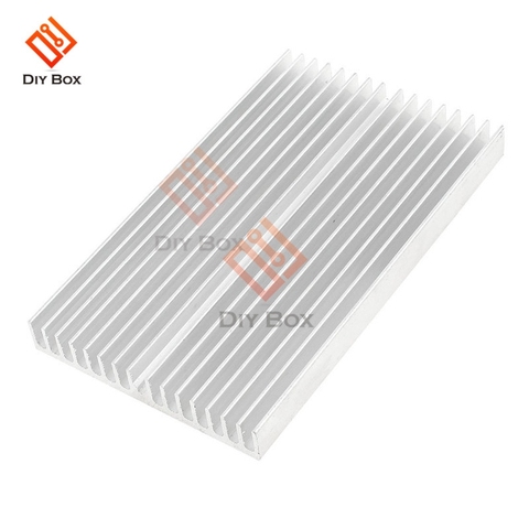 Silber Ton Aluminium Kuehler Kuehlkoerper Heatsink 100 x 60 x 10 mm New ► Photo 1/3