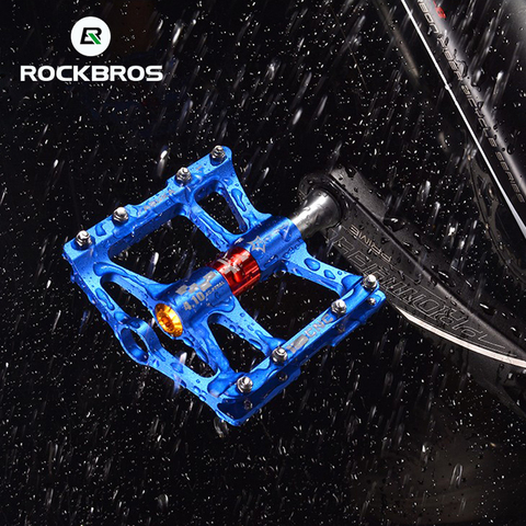 ROCKBROS Cycling Bicycle Pedals Ultralight Aluminium Alloy 4 Bearings Mountain Bike Bicycle Pedals MTB Pedals Flat Bike Pedals ► Photo 1/6