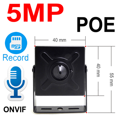 JIENUO 5MP POE MINI IP Camera HD Cctv Security High Definition Surveillance Support Micro SD Slot Onvif Audio POE Home Camera ► Photo 1/6