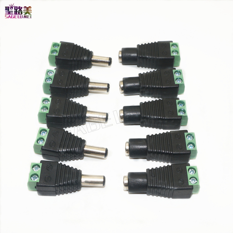 100pcs/pack Female DC Power Adapter Plug 5.5mm x 2.1mm Male Connector easy For CCTV Camera 5050 3528 Single Color LED Strips ► Photo 1/6