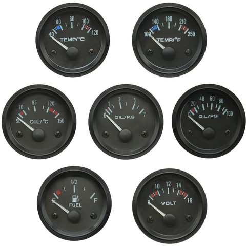 2 Inch 52mm Auto Car Pointer RPM Turbin Boost Water OIl Temperature Meter Voltage Tachometer Air Fuel Radio Exhaust Gas Gauge ► Photo 1/6