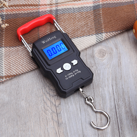 50Kg/55KG 5g/10g LCD Digital Display Mini Electronic Weighing Scale Hanging Hook Scale Double Accuracy for Fishing Outdoo Travel ► Photo 1/6