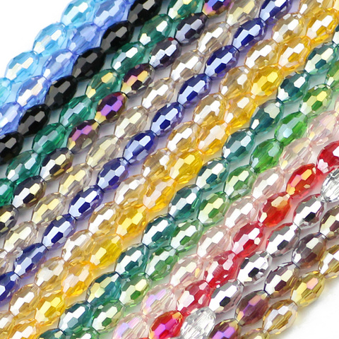 JHNBY AAA Rice grains Austrian crystal beads 50pcs 6*8mm oval shape glass crystal Loose beads for jewelry making bracelet DIY ► Photo 1/4