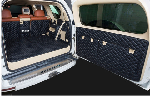 Full set car trunk mats + Rear door mat for Lexus GX 460 7 seats 2022-2010 waterproof boot carpets cargo liner for GX460 2016 ► Photo 1/6