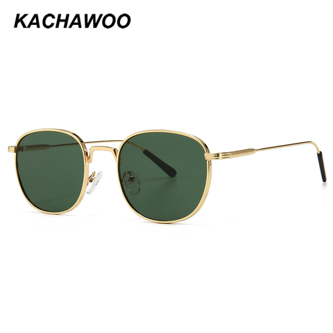 Kachawoo women square sunglasses metal gold green men's fashion sun shade beach 2022 summer gifts items uv400 hot sale 2022 ► Photo 1/6