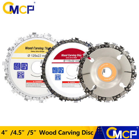 1pc 4/4.5/5 Inch Wood Craving Disc 13T/14T/22T Grinder Chain Discs Chain Saws Disc Angle Grinder Disc Abrasive Cutting Disc ► Photo 1/6