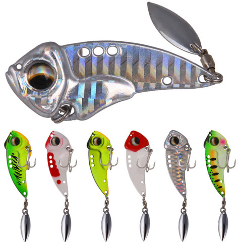 1pcs 8.5g 12.5g 17g Sinking Metal VIB Fishing Lure with Rotating Spoon Tail Hard Wobbler Crankbaits Vibration Spinner Tackle ► Photo 1/6