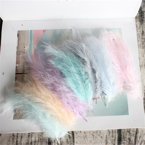 Natural Plumes 50pcs 4-6 Inches 10-15cm Turkey Marabou Feather Plume Fluffy Wedding Dress DIY Jewelry Decor Accessories Feathers ► Photo 1/6
