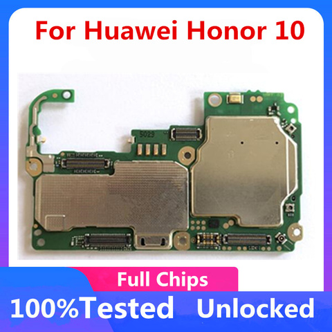 Original For huawei honor 10 motherboard unlocked For huawei honor 10 Logic Board With Android System full chips 4+64GB  4-128GB ► Photo 1/1