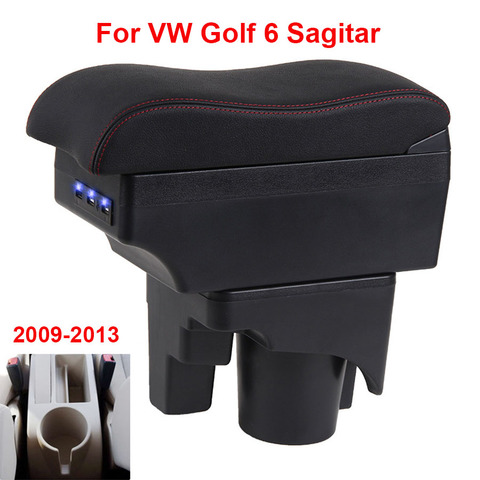 For VW Golf 6 Armrest box Golf 5 Mk5 Mk6 Interior special Retrofit parts Car Armrest box Center Storage box ► Photo 1/6