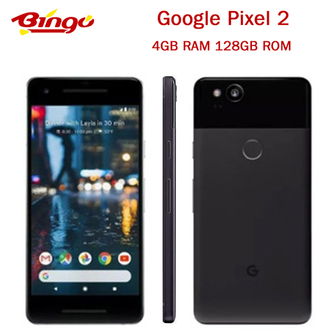 Original Google Pixel 2 Unlocked 5.0'' inch Octa Core Single SIM  4G LTE Android cellphone 4GB RAM 128GB ROM smartphone ► Photo 1/6