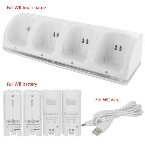 4Port Smart Charger Charging Dock Rechargeable Batteries for WII Game Console B85B ► Photo 1/6