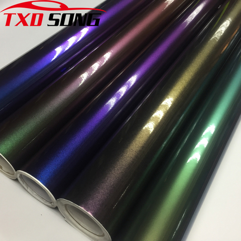 7 Sizes High Glossy Chameleon Pearl Glitter Vinyl Sticker Car Whole Body Wrap Film Diamond Glitter Vinyl Film ► Photo 1/6