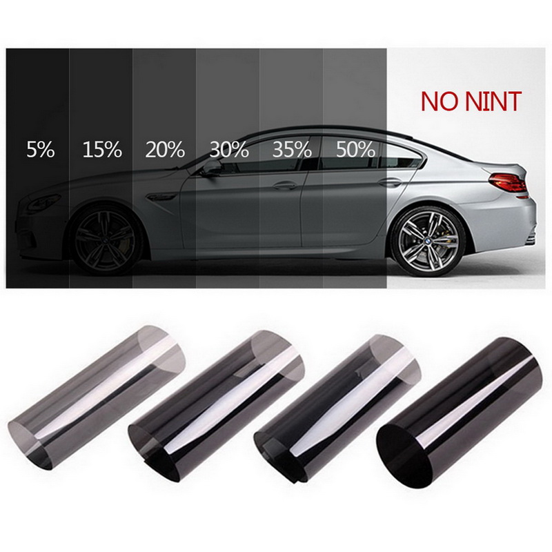 5%-50% 1mx0.5m VLT Black Car Home Glass Window Tint Tinting Film Roll w/ Scraper
