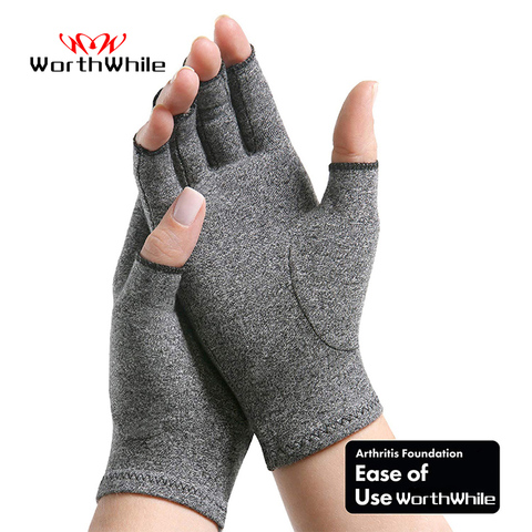 WorthWhile 1 Pair Compression Arthritis Gloves Wrist Support Cotton Joint Pain Relief Hand Brace Women Men Therapy Wristband ► Photo 1/6
