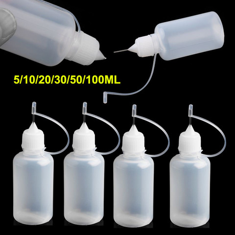 5pcs/set 5/10/20/30/50/100ML DIY Scrapbooking Paper Craft Tool Glue Applicator Needle Squeeze Bottle for Paper Quilling DIY Tool ► Photo 1/6