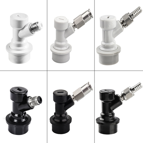 Ball Lock Disconnect Set,Homebrew Beer Keg Disconnect Connector, Barbed Liquid / Gas Dispenser with Push-In Fit and Swivel Nuts ► Photo 1/6
