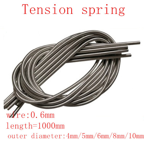 1pc/lot wire  0.6mm  1 meter Stainless Steel  Tension Spring Extension Spring Out Dia 4mm/5mm/6mm/8mm ► Photo 1/1