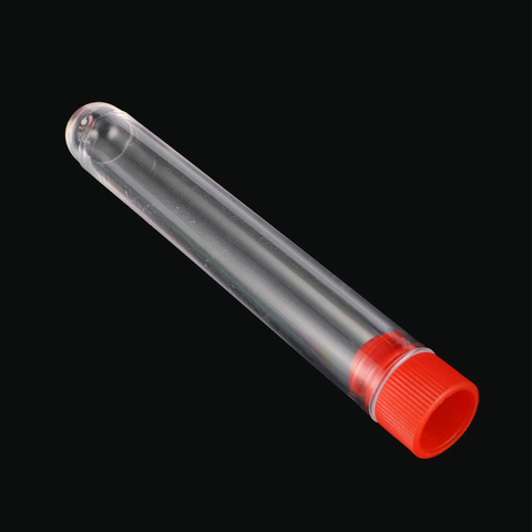 12*75mm Hard Plastic Test Tube with Plug Cap 5ml Disposable Round Bottom Clear Test Tube Laboratory Equipment 5 Pcs ► Photo 1/6