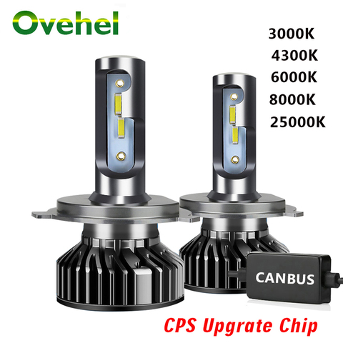 OVEHEL LED Headlight CSP Chips 16000LM Canbus 110W 6000K H4 LED H7 H1 H3 H8 H9 H11 9005 HB3 9006 HB4 Car Headlamp Light Bulbs ► Photo 1/6