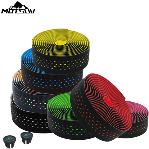 MOTSUV Road Bicycle Handlebar Tape Belt Cycling Handle Bar Grip Wrap Anti-slip Anti-sweat Strap 2 Bar Bike Accessories Free ship ► Photo 1/6