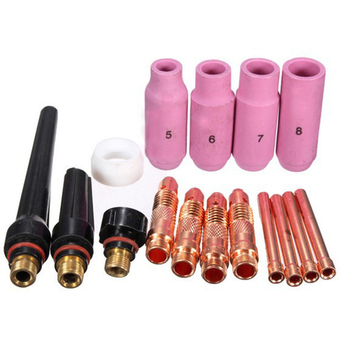 Welding Torch TIG Welding Torches Gas Lens Collets Alumina Nozzles Back Cap Kit For SR WP 17 18 26 Series 16pcs ► Photo 1/5