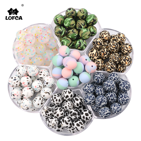 Silicone Beads 10pcs Tie Dye 12/15/19mm Baby Teether Terrazzo Teething Beads DIY BPA Free Food Grade Jewelry Pacifier Clip ► Photo 1/6