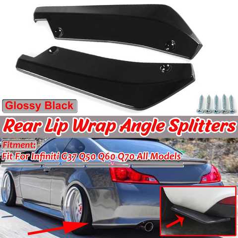 A Pair Universal Car Rear Bumper Lip Diffuser Protector Splitters For Infiniti Q50 Q60 Q70 G25 G37 For VW For Golf MK5 MK6 MK7 ► Photo 1/6