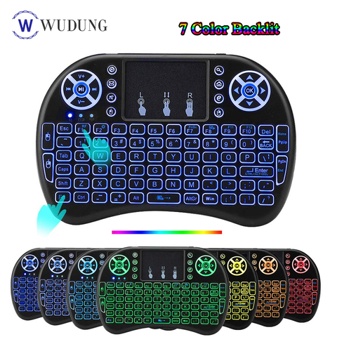 New Backlight mini i8 Keyboard Wireless Russian English Version Air Mouse Touchpad Handheld i8 Backlit Remote control For TV Box ► Photo 1/6