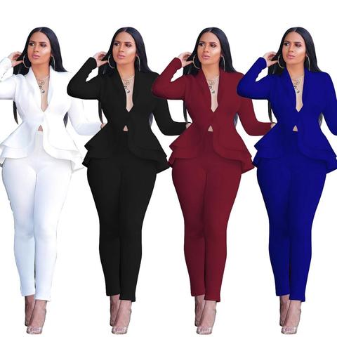 Women Set Blazer Pants Suits Suit Coat 2 Pieces  Woman Suits Lady Suit  Office Pant - Pant Suits - Aliexpress