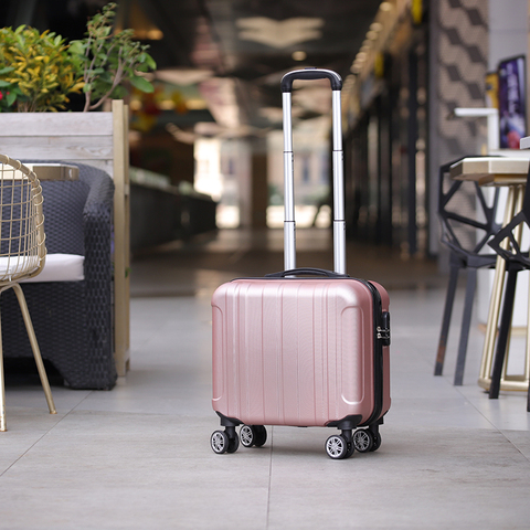 Fashion 17 inch small suitcase on wheels ladies 14 inch mini cabin suitcase chassis trolley case password luggage cosmetic box ► Photo 1/6