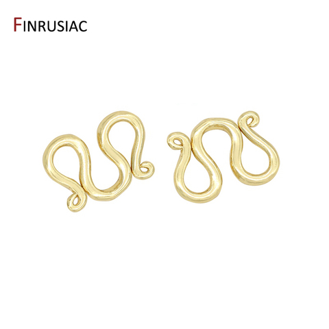 Jewelry Findings Components 14K Gold Plated W Shape Connector Clasp DIY Bracelet Necklace Clasps Hooks Fittings ► Photo 1/6