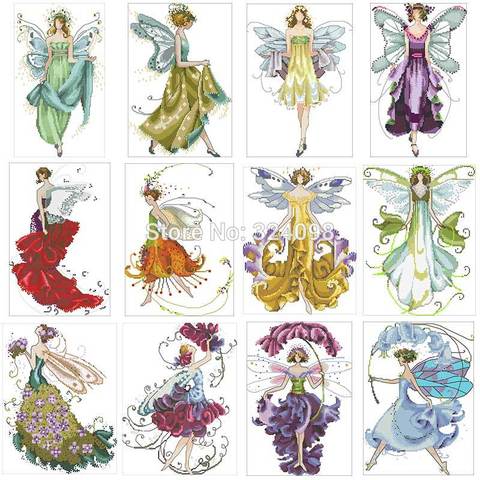 Fairy series 2 patterns Counted Cross Stitch 14CT DIY wholesale Chinese Cross Stitch Kits Embroidery Needlework Sets ► Photo 1/6